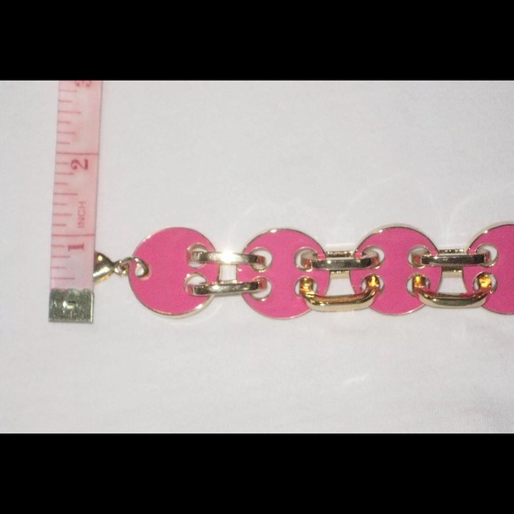 Betsey Johnson Fuchsia Circle Link Bracelet - Picture 3 of 7